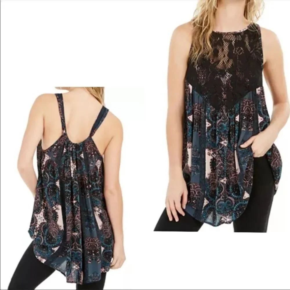Free People Count Me In Trapeze Dress In BLACK